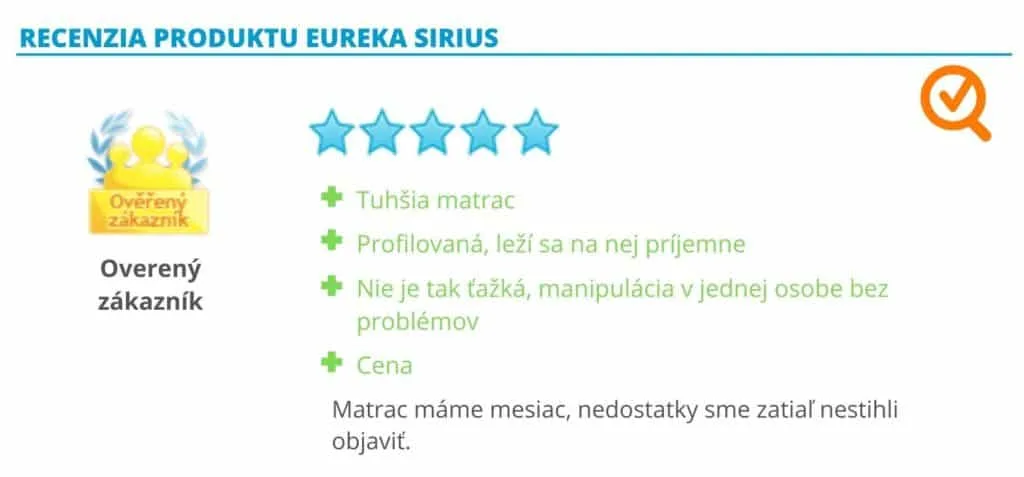 Recenzia zdravotného matraca z heureky